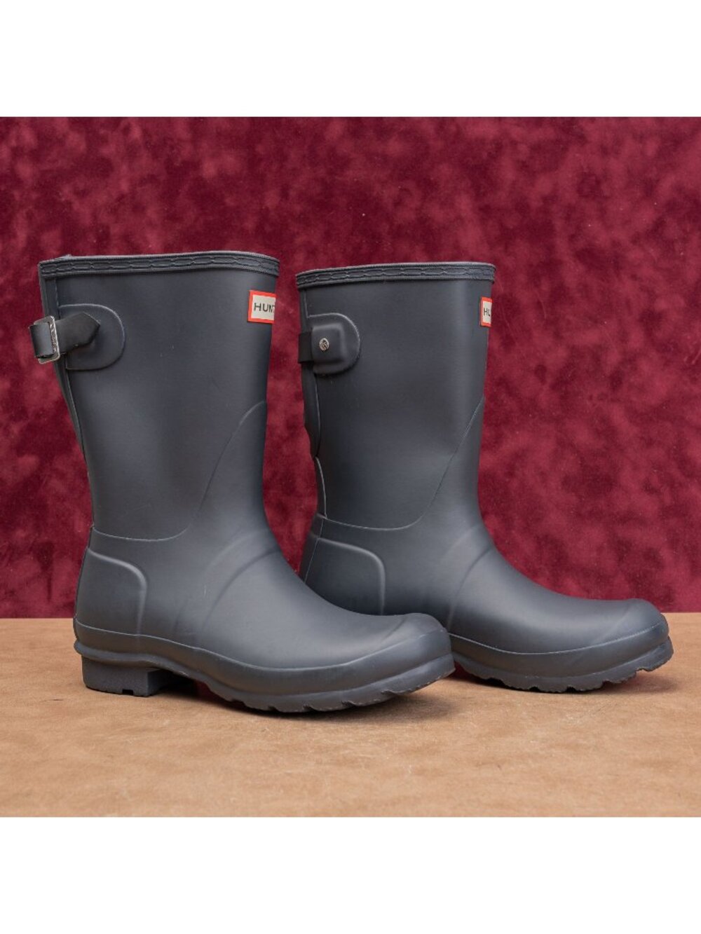 Hunter Wmn Original Back Adjustable Navy Festival Wellies Rubber Boots 6US EUR37